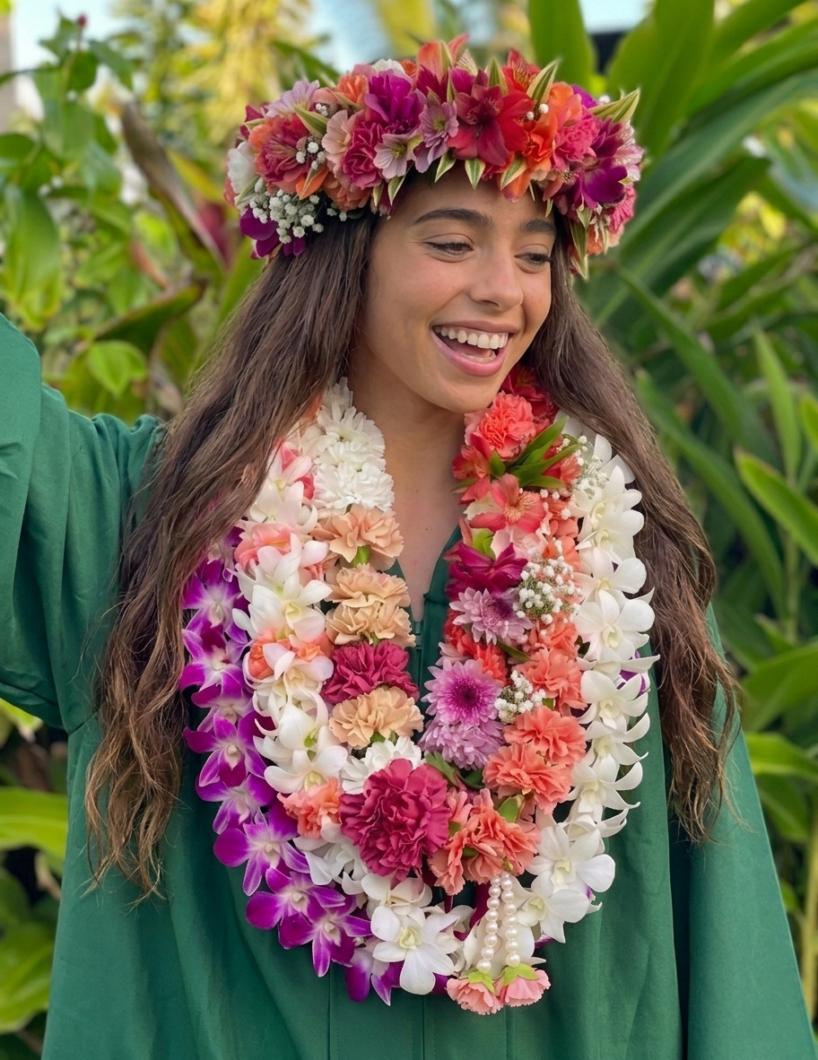 Graduation SET * (6) Lei +(1) Haku Lei +(1) Presentation Bouquet *